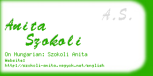 anita szokoli business card